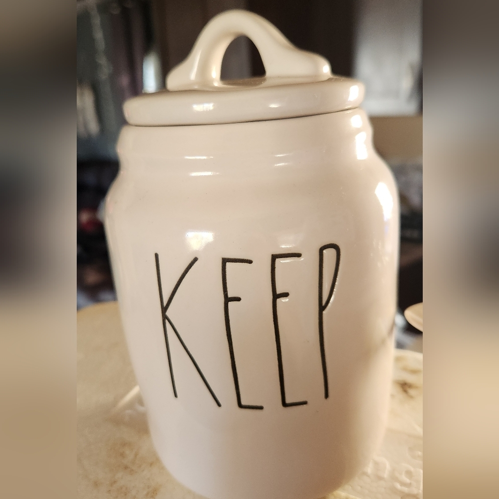 Rae Dunn KEEP Canister Euc
